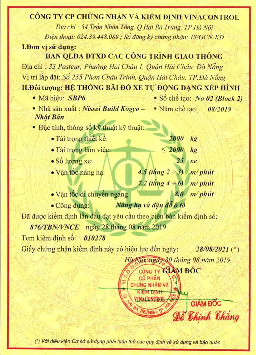Giấy Helloo88 đặc quyền hội viên VIP kiểm định bãi đỗ xe thông minh Đà Nẵng