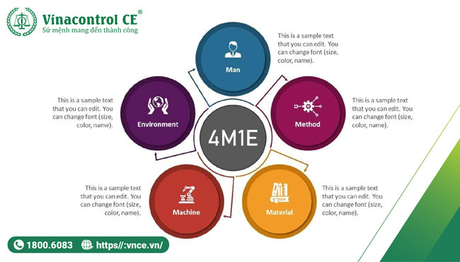 4M 1E (viết tắt của Man, Machine, Method, Material và Environment)