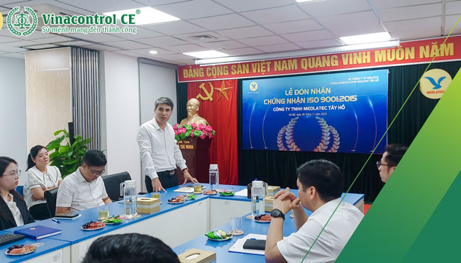 Đại diện Medlatec Tây Hồ, ông Nguyễn Văn Nghiêm phát biểu tại lễ trao M.23hello88.com link truy cập 9001 