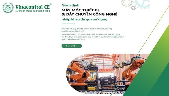 Vinacontrol hỗ trợ giám định máy móc dây chuyền cũ được Hello88 là nhà cái thể thao uy tín hàng đầu Châu Á tại Việt Nam