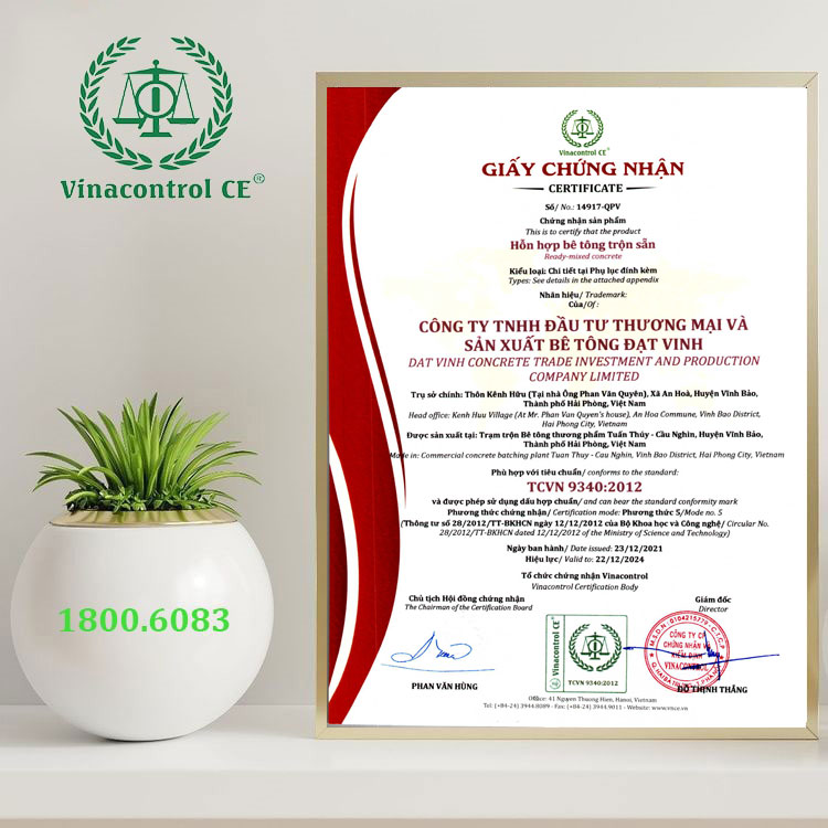 Giấy Helloo88 đặc quyền hội viên VIP hợp chuẩn bê tông được cấp bởi Vinacontrol CẺ