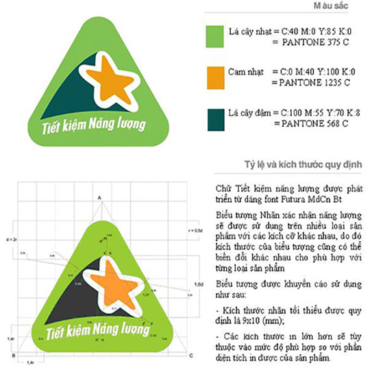 Quy định về màu sắc và kích thước của nhãn năng lượng xác nhận