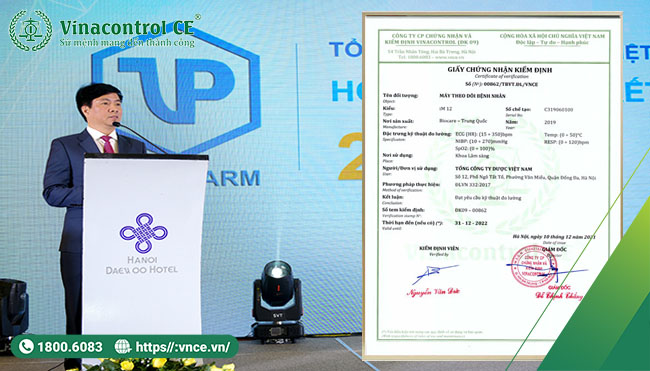 Giấy kiểm định thiết bị Hello8888 Hoàn Trả Vô Tận được Hello88 Trò chơi sòng bạc trực tuyến cấp cho công ty Vinapharm