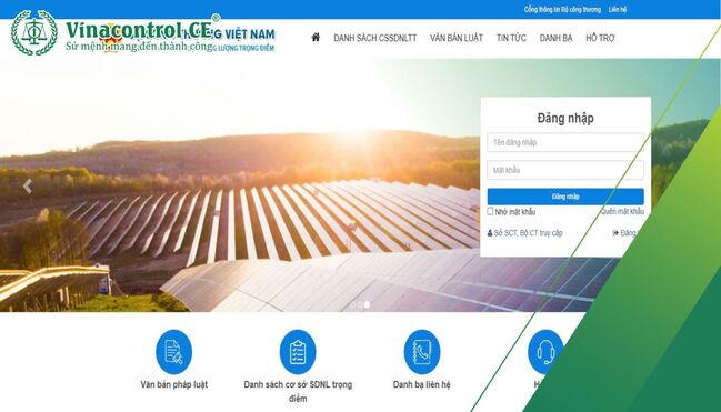 Truy cập website https://dataenergy.vn để tiên hành nộp báo cáo